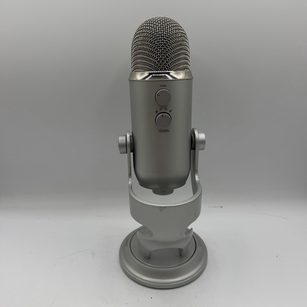 Blue Yeti USB Microphone A00132 Silver Podcast Streaming Mic w/ Stand - Picture 5 of 8
